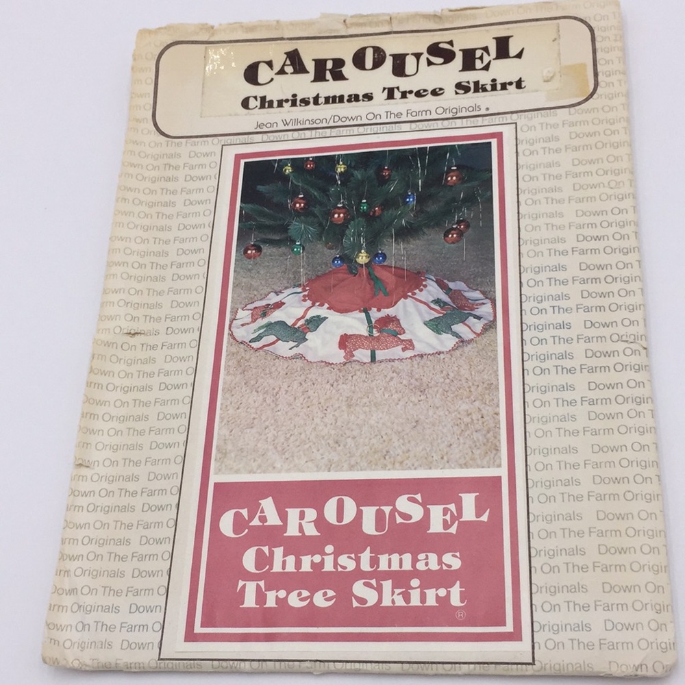 Vintage 1979 Carousel Christmas Tree Skirt Sewing Pattern Uncut Jean Wilkinson